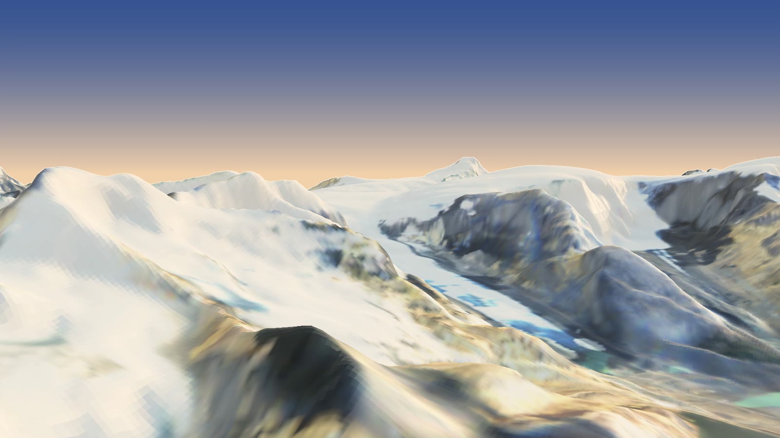 The last frames: the Columbia Icefield's snowfields spreading across the skyline, with the peaks around the Athabasca Glacier in front